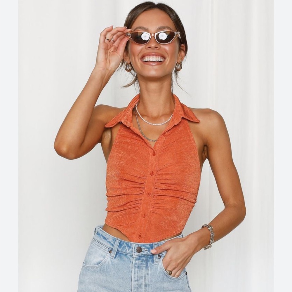 White fox boutique 70’s halter top‎